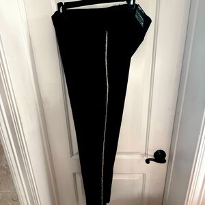 INC black Leggings Size 16 with metal fringe down legs